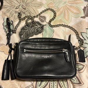 Coach Legacy Leather Flight Bag BLACK Purse Handbag 1394 25362 Crossbody